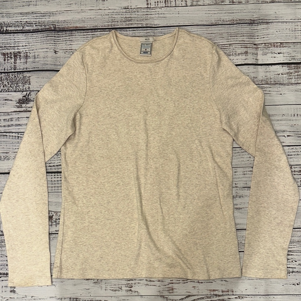 Old Navy Cream Long Sleeve Tee Sz. M